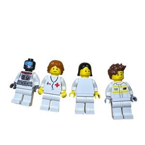 LEGO 4 Minifigs Hospital, plain White, Audi driver Mixed Pieces